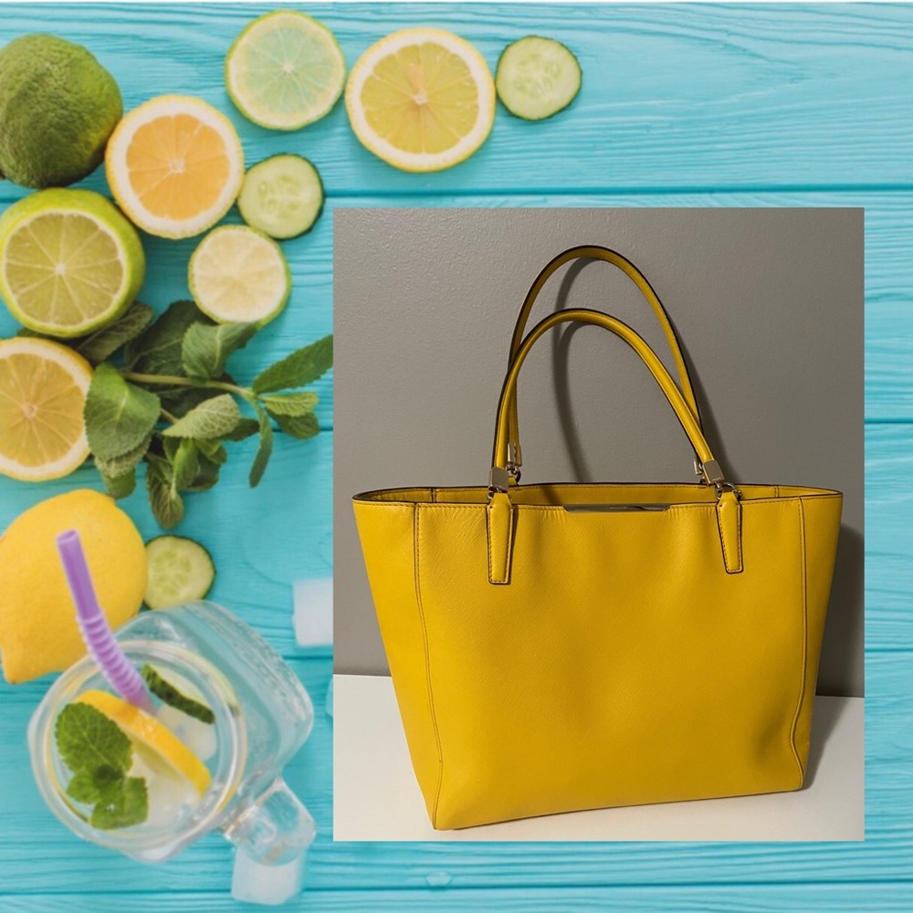 Coach Madison Saffiano Yellow Tote